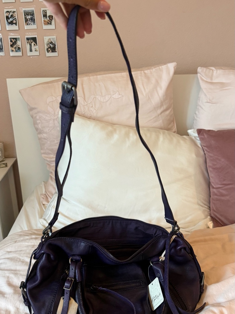 MIDNIGHT ORCHID PURPLE FREE PEOPLE BABY EMERSON BAG NWT - Picture 8 of 11